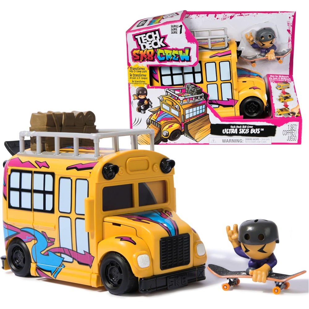 Tech Deck Sk8 Crew 2-in-1 Transforming Ultra Sk8 Bus & Storage