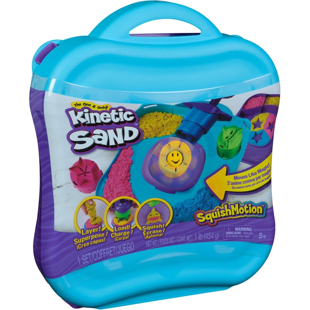 Kinetic Sand SquishMotion Playset | Sensory Fun with 453g of Sand & Tools