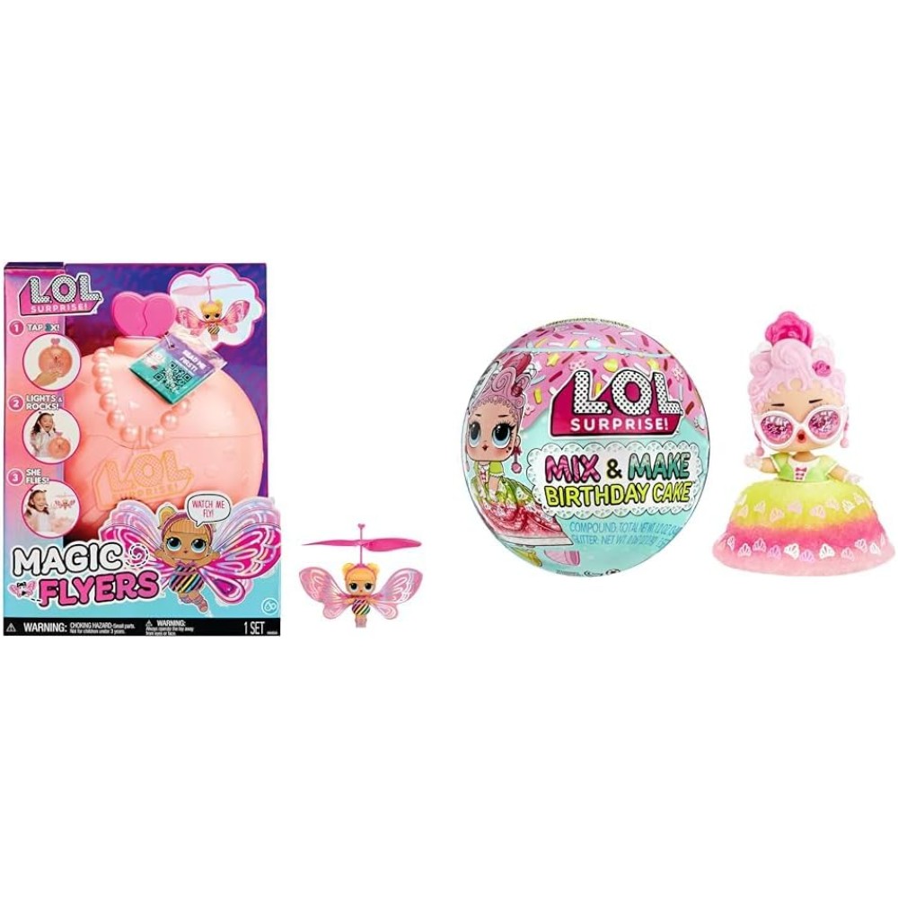 LOL Surprise Magic Flyers - Flutter Star & LOL Surprise Mix & Make Birthday Cake Tots - Collectible Dolls & DIY Fun