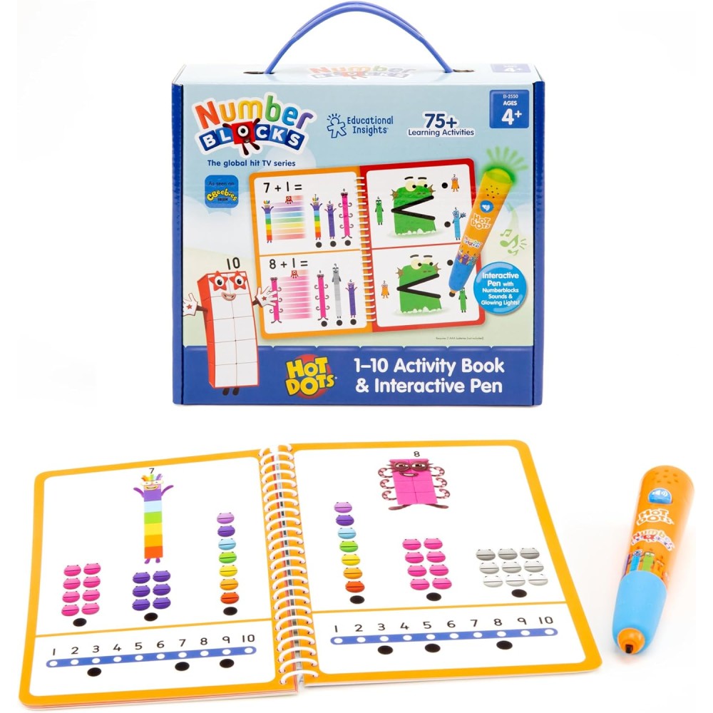 Learning Resources Hot Dots Numberblocks 1–10 Activity Book & Interactive Pen