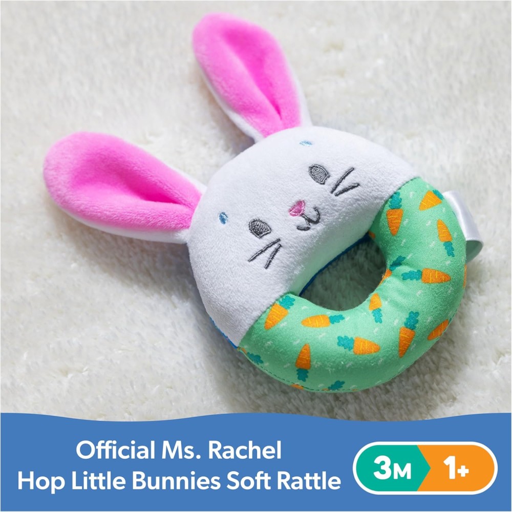  Ms. Rachel Official Hop Little Bunnies Soft Rattle Toy
