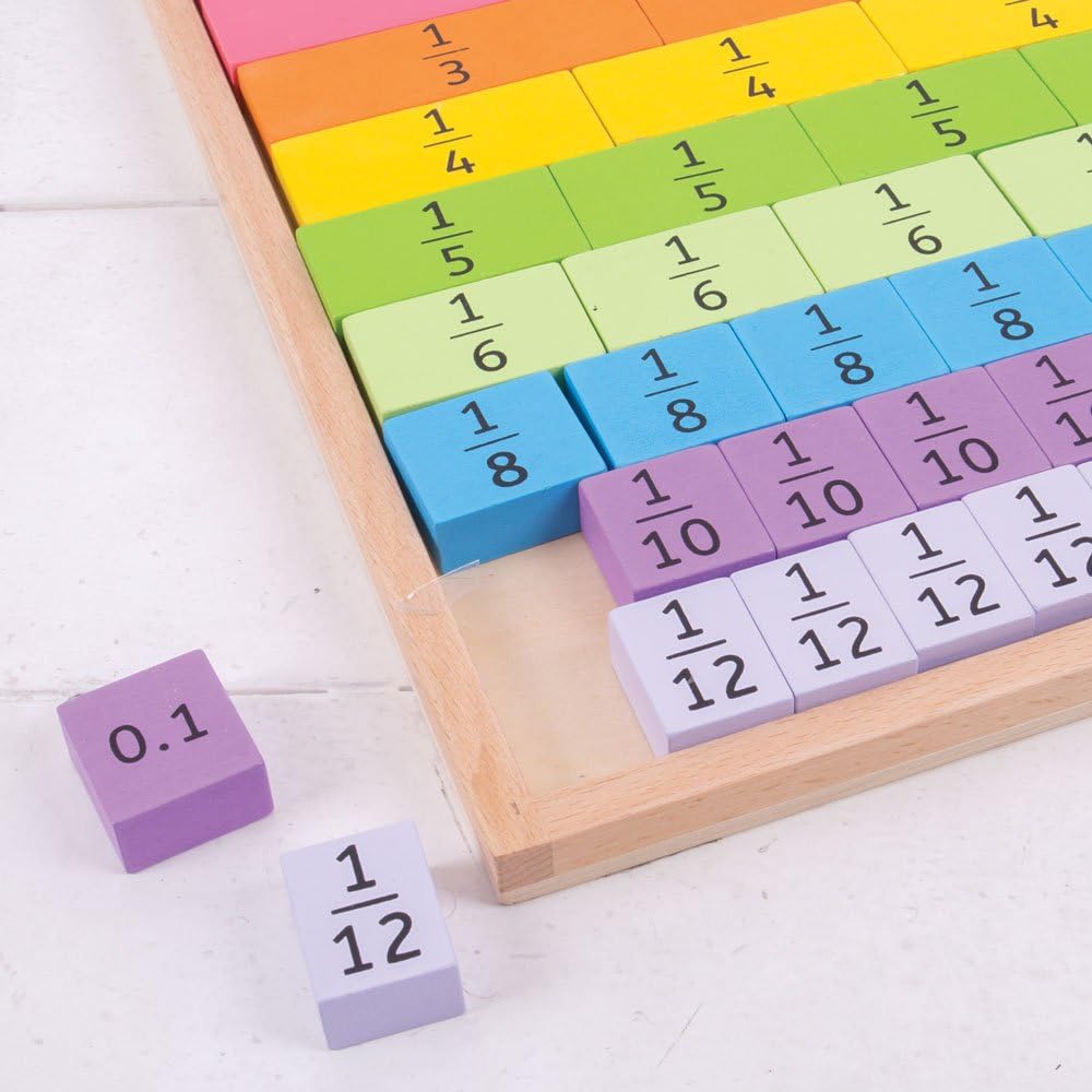 Wooden Fractions Tray – Fun & Educational Math Toy