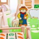 Bigjigs Toys Wooden Farm Playset – 50-Piece Set