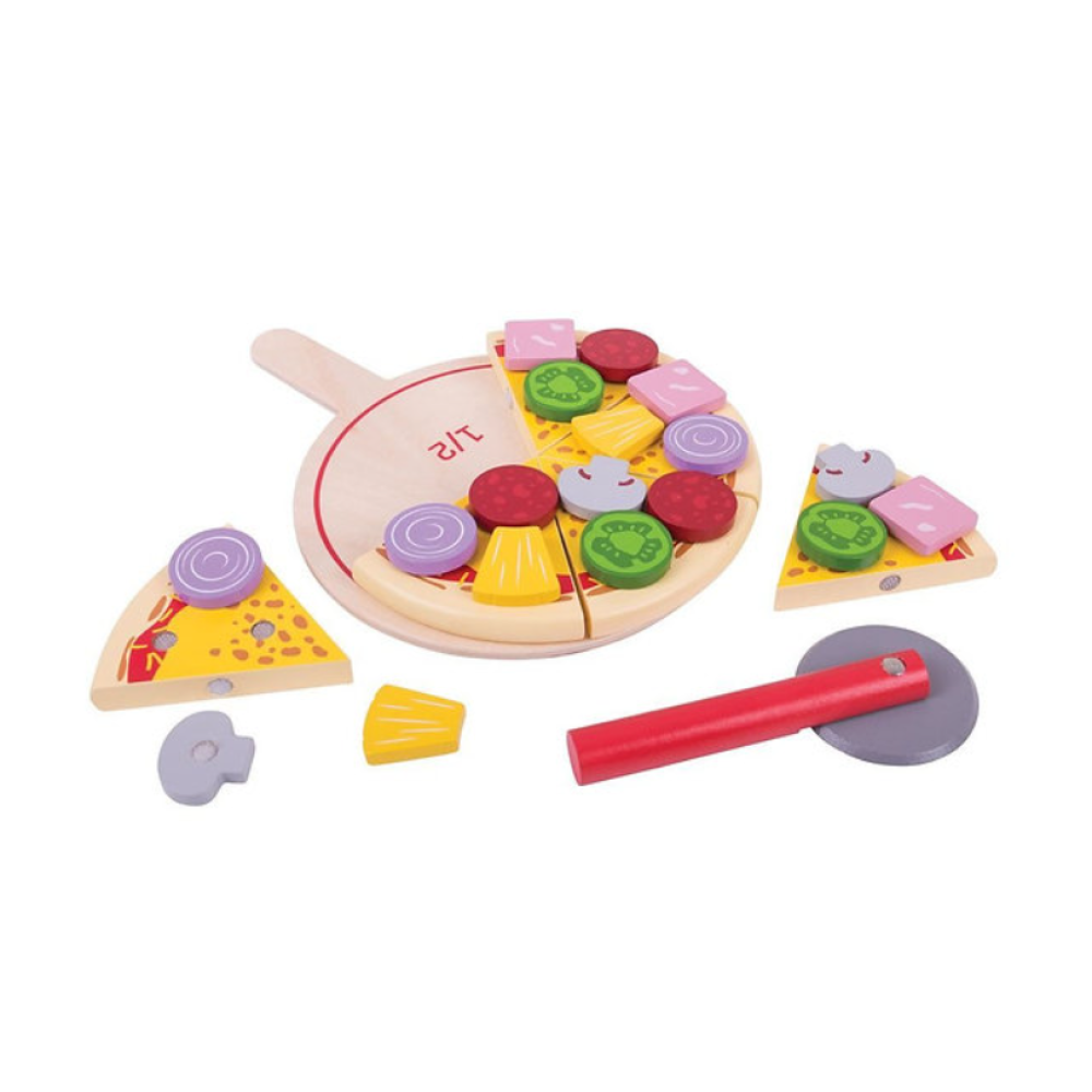 Bigjigs Toys Wooden Pizza Set – Slice, Serve & Play