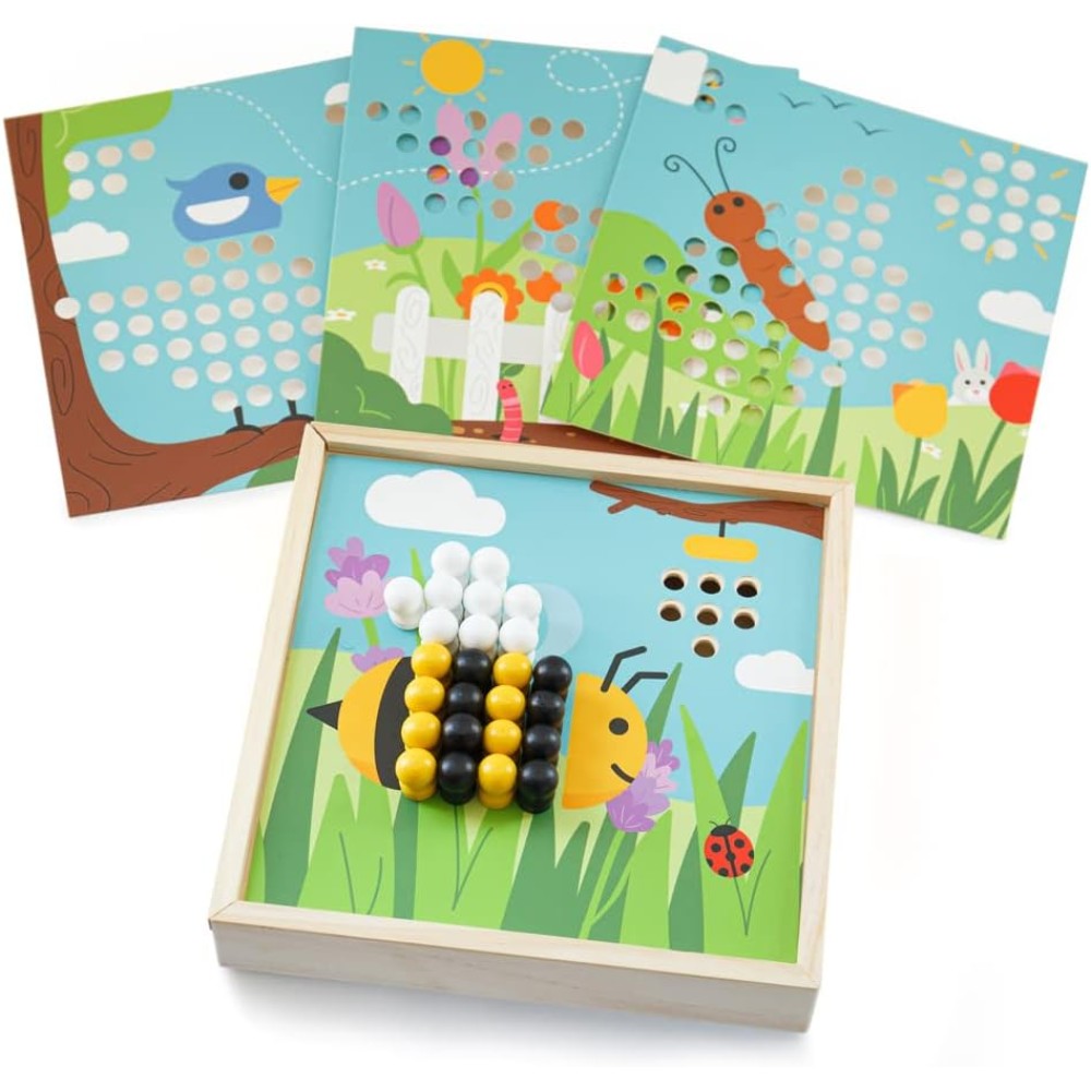 Bigjigs Toys Garden Art Peg Puzzle – Fun & Educational
