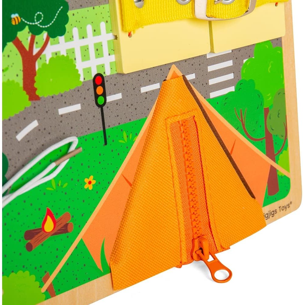Bigjigs Toys Lifeskills Board – Montessori Sensory Toy for Toddlers