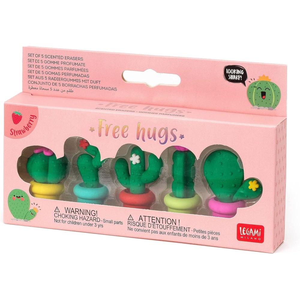 Legami - Set of 5 Scented Erasers - Succulent Plants