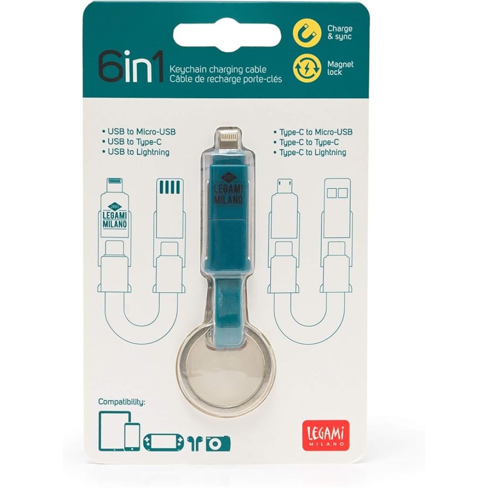 Legami - 6 in 1 Keychain Charging Cable
