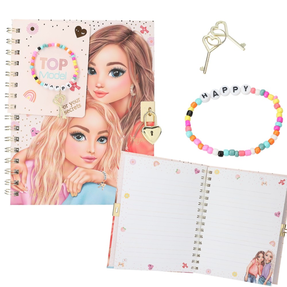 TOPModel Diary with Padlock and Bracelet