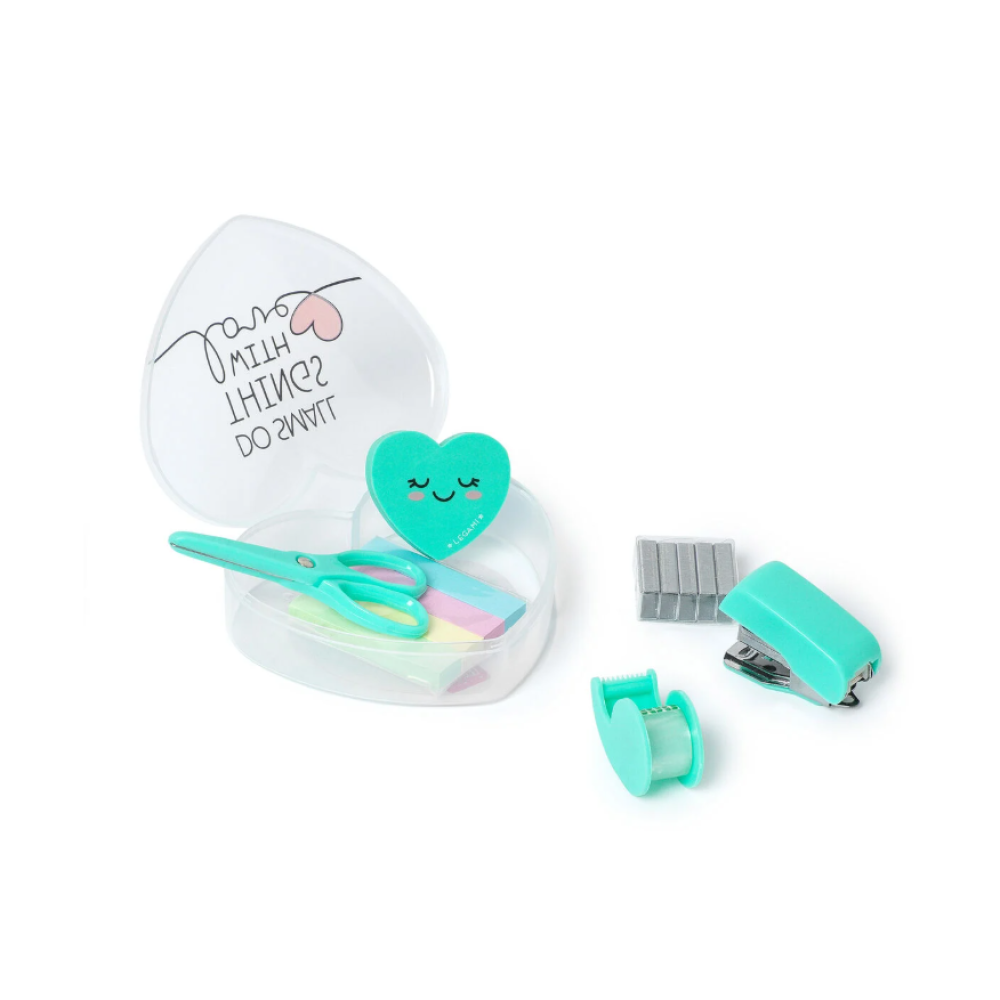 Legami - Mini Stationery Set - Heart Shaped Box