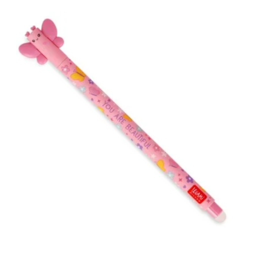 Legami - Erasable Gel Pen - Butterfly - Pink Ink