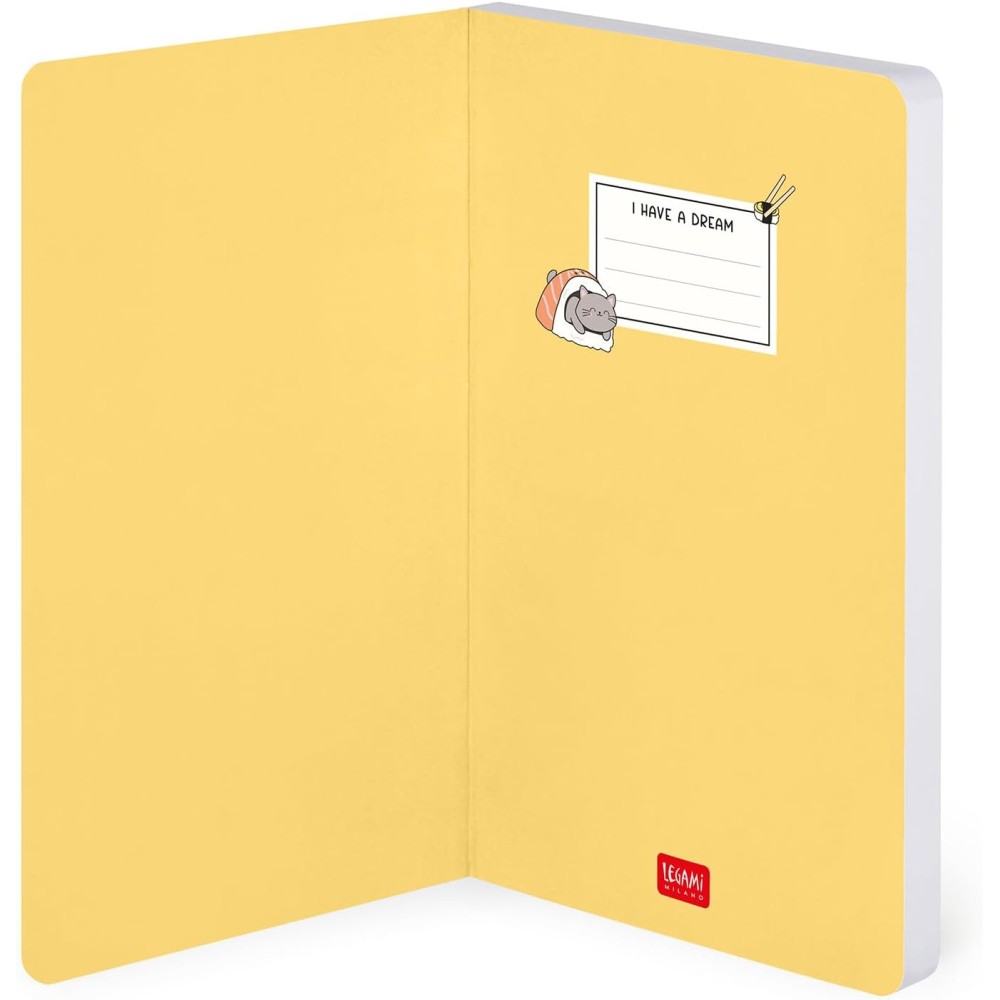 Legami Medium Striped Notebook – Sushi Cat