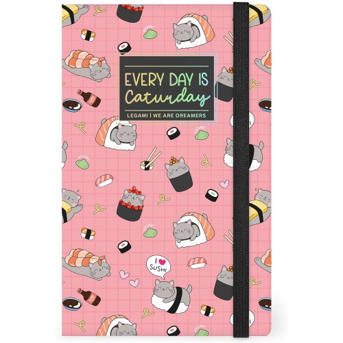 Legami Medium Striped Notebook – Sushi Cat