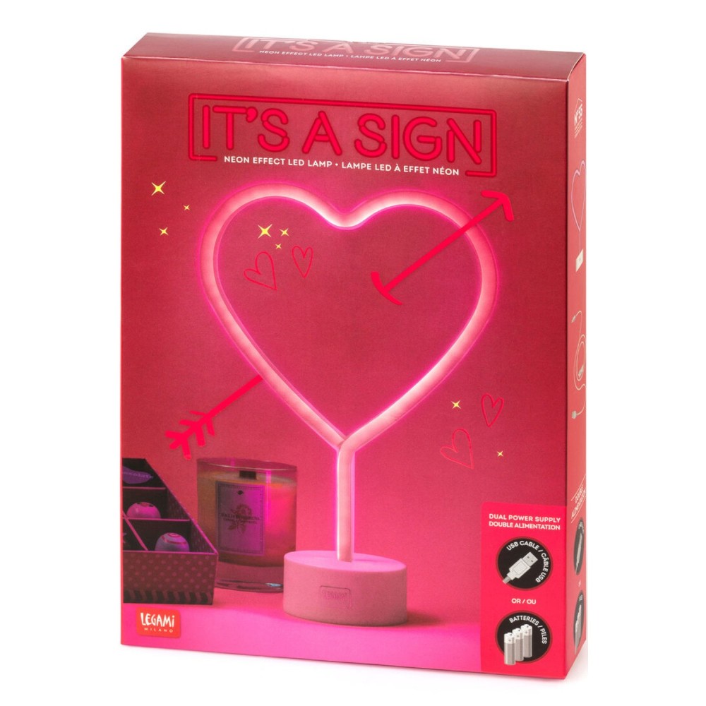 Neon Effect Led Lamp - It'S A Sign - Heart