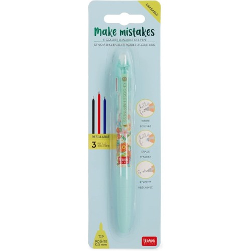 Legami - Erasable Gel Pen - 3 Colours - Flowers Theme