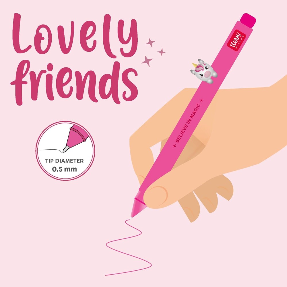 Legami - Gel Pen with Decorative Animal - Unicorn Theme