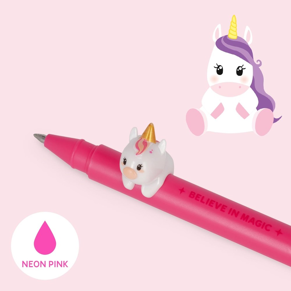 Legami - Gel Pen with Decorative Animal - Unicorn Theme