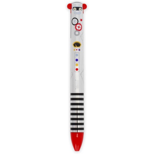 Legami - Click&Clack Pen - Robot Theme - Red & Black Ink