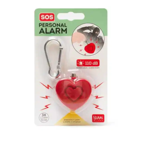 Legami - Personal Safety Alarm with Light - Heart Design