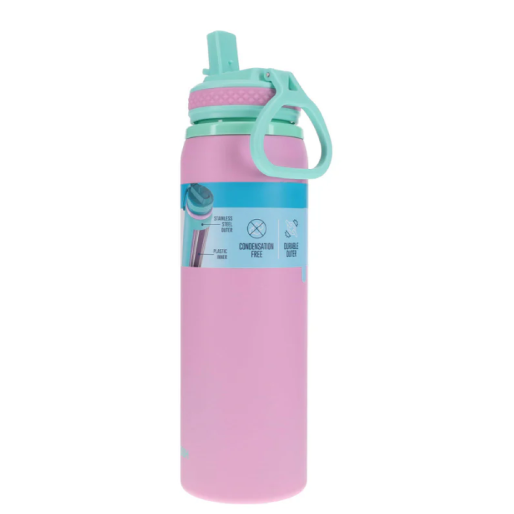 Smash Steel Shell Sipper Bottle – 700ml – Pink