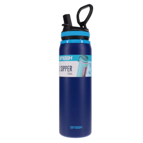 Smash Steel Shell Sipper Bottle – 700ml – Navy