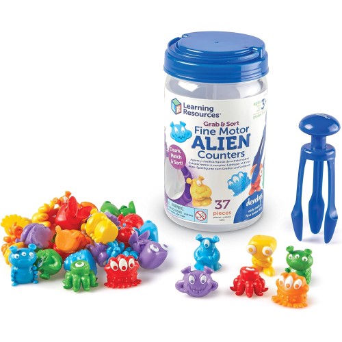Learning Resources Grab & Sort Fine Motor Alien Counters