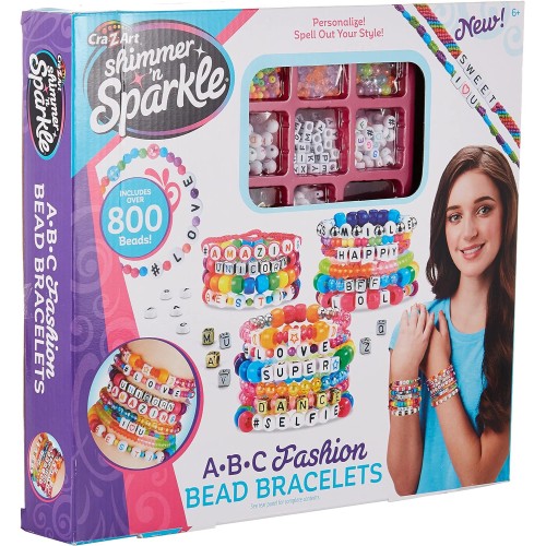 SHIMMER 'N SPARKLE ABC FASHION BEAD BRACELET