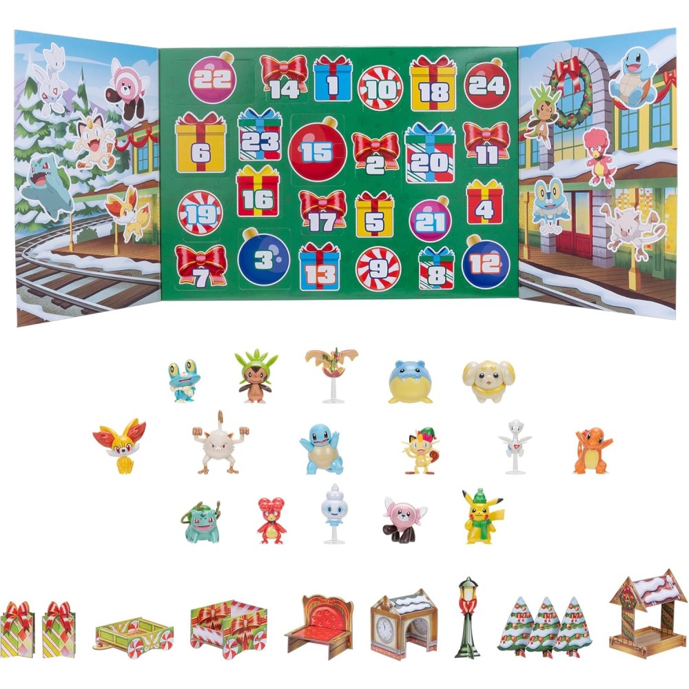 Pokémon Holiday Advent Calendar - 16 Battle Figures & 8 Accessories