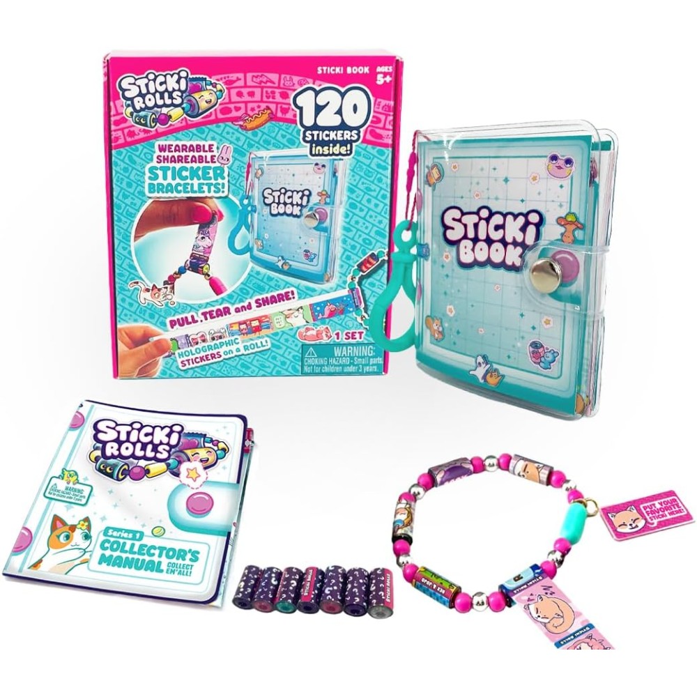 Sky Castle Sticki Rolls Sticki Book - 120 Mini Stickers & Bracelet