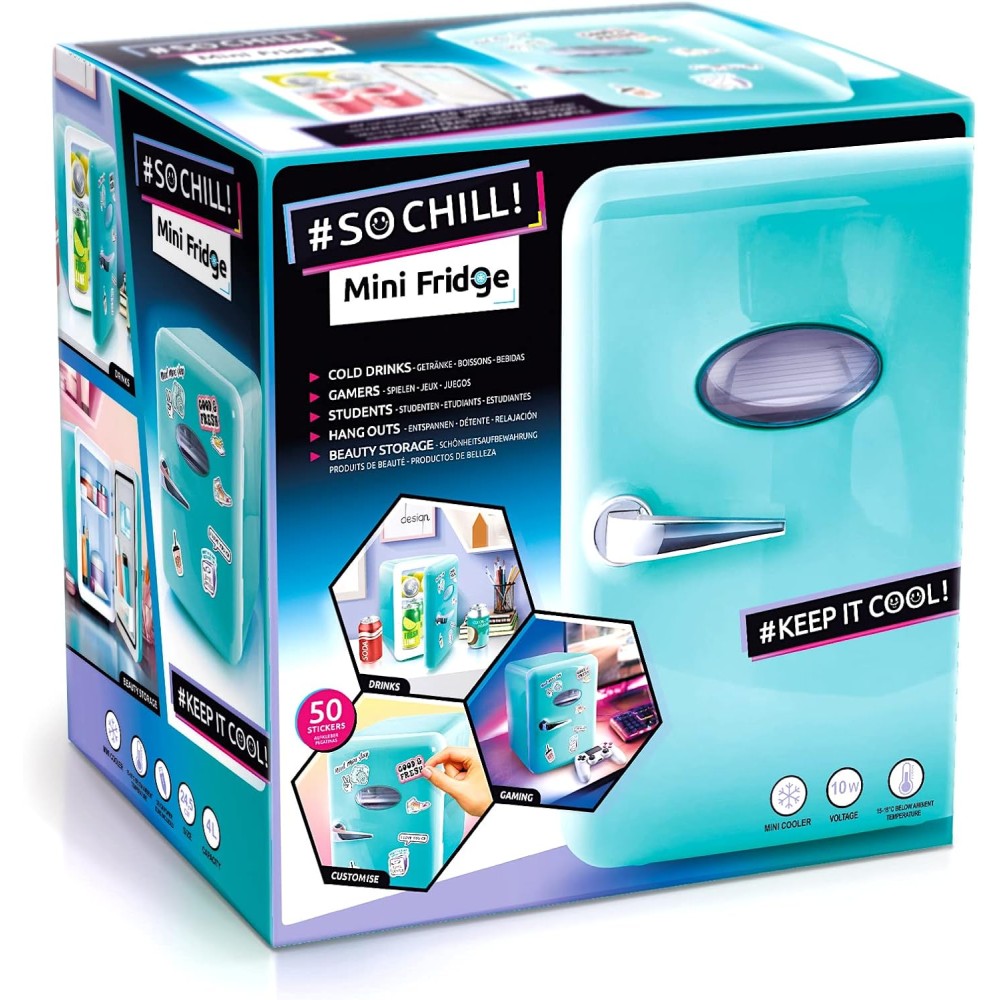 So Chill Auto Mini Fridge - USB Powered 4L Portable Fridge for Gamers, Students & Travel