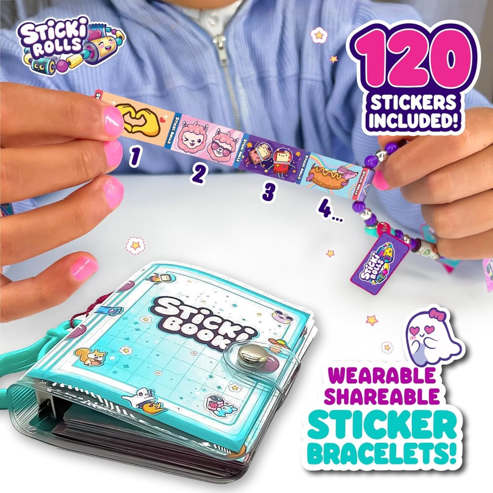Sky Castle Sticki Rolls Sticki Book - 120 Mini Stickers & Bracelet