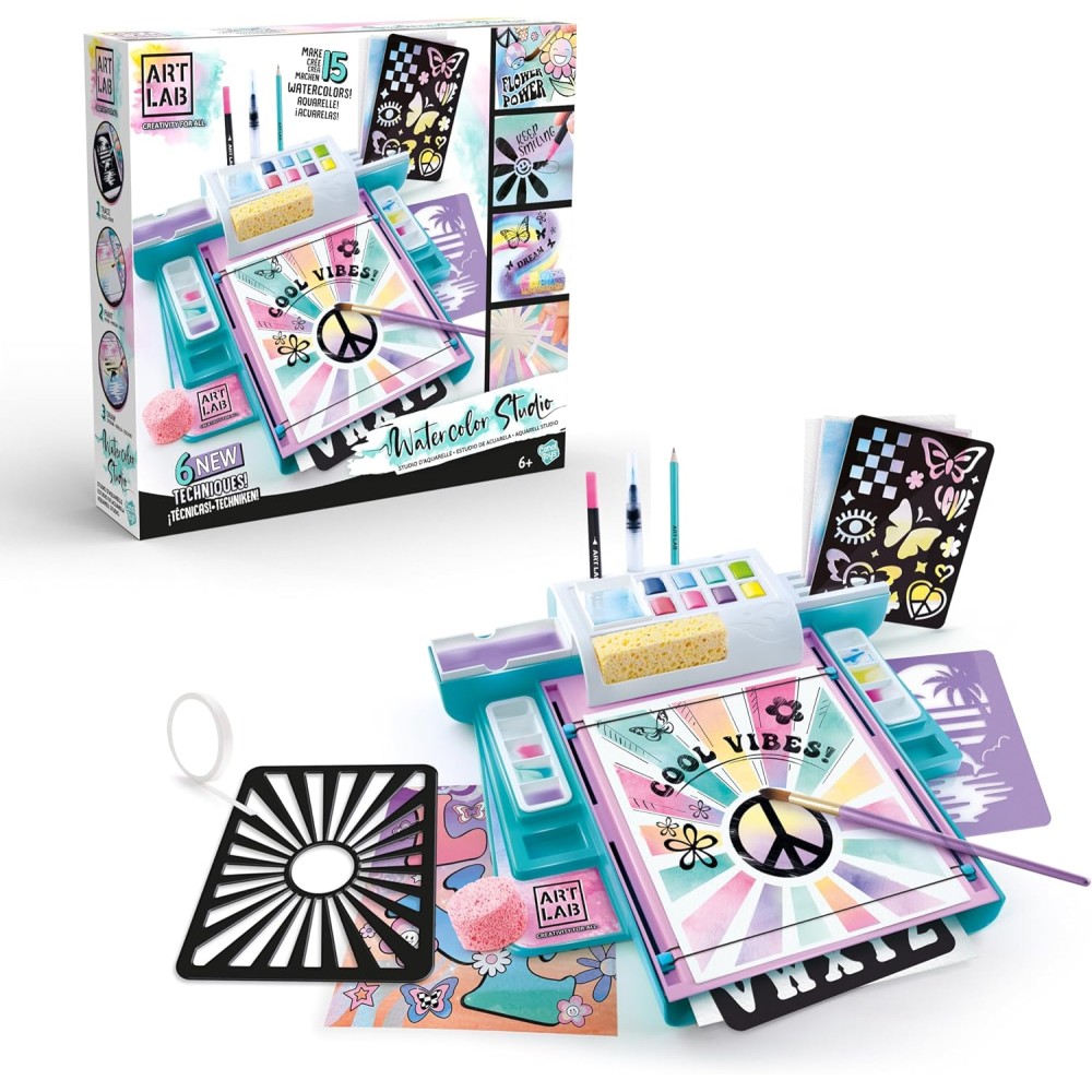 Art Lab Studio - Complete Watercolour Art Kit with 15 Sheets and Accessories