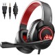 EKSA T8 PS4 Gaming Headset with Noise Cancelling Mic, Surround Sound, LED Light