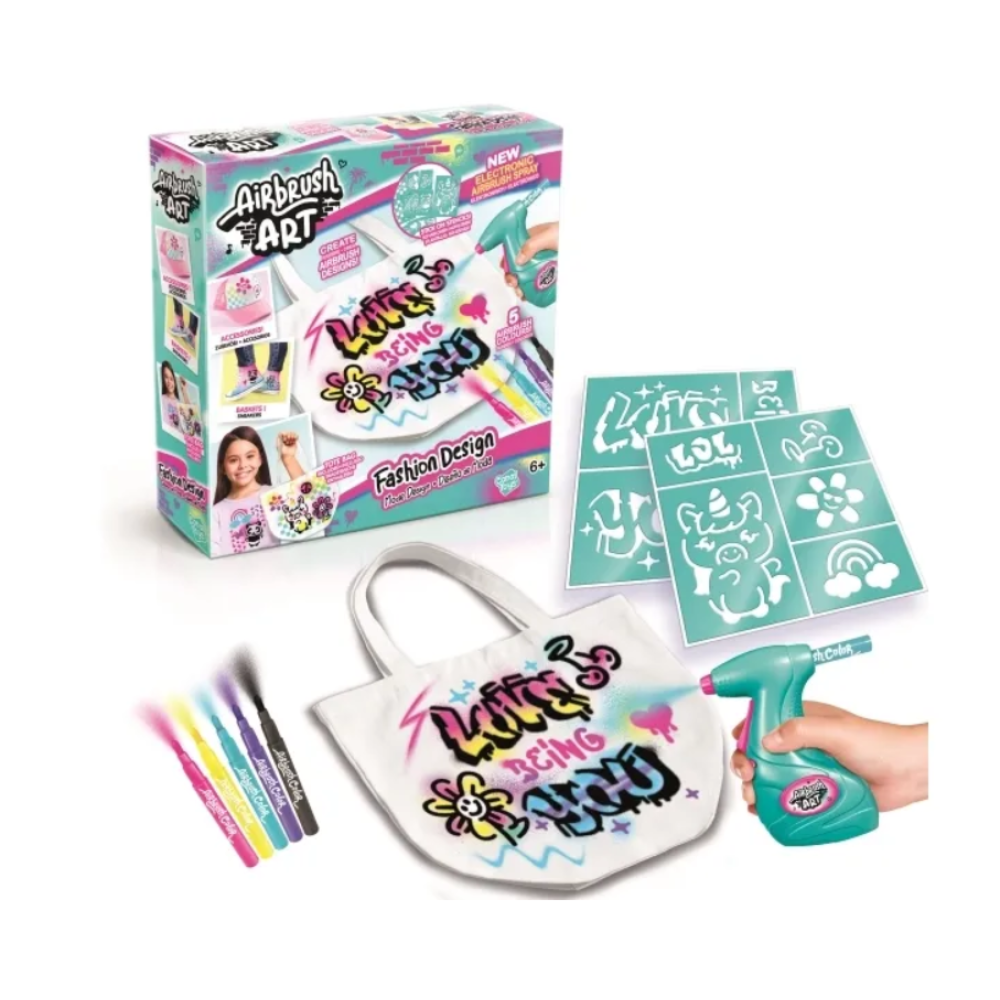 Airbrush Art Fashion Designer Kit - Customizable Clothing and Accessories for Ages 3+