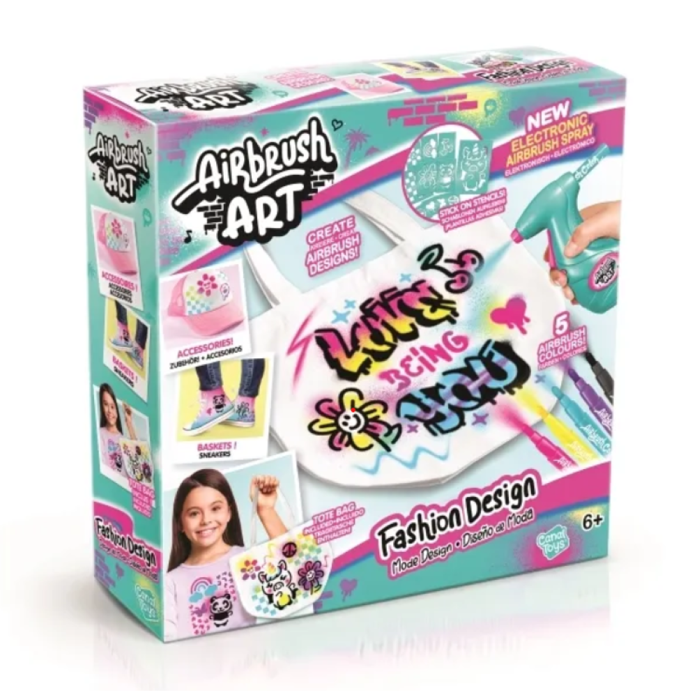 Airbrush Art Fashion Designer Kit - Customizable Clothing and Accessories for Ages 3+