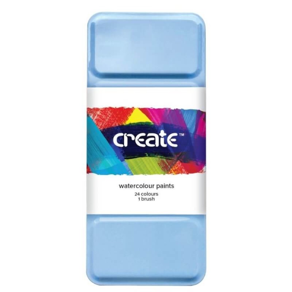 Create Watercolour 24 Paint Tin + Free Brush