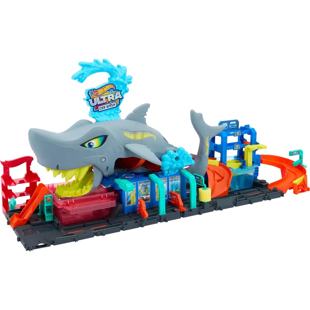 Hot Wheels Let's Race Netflix - Ultra Shark Car Wash Set with Color Reveal Car