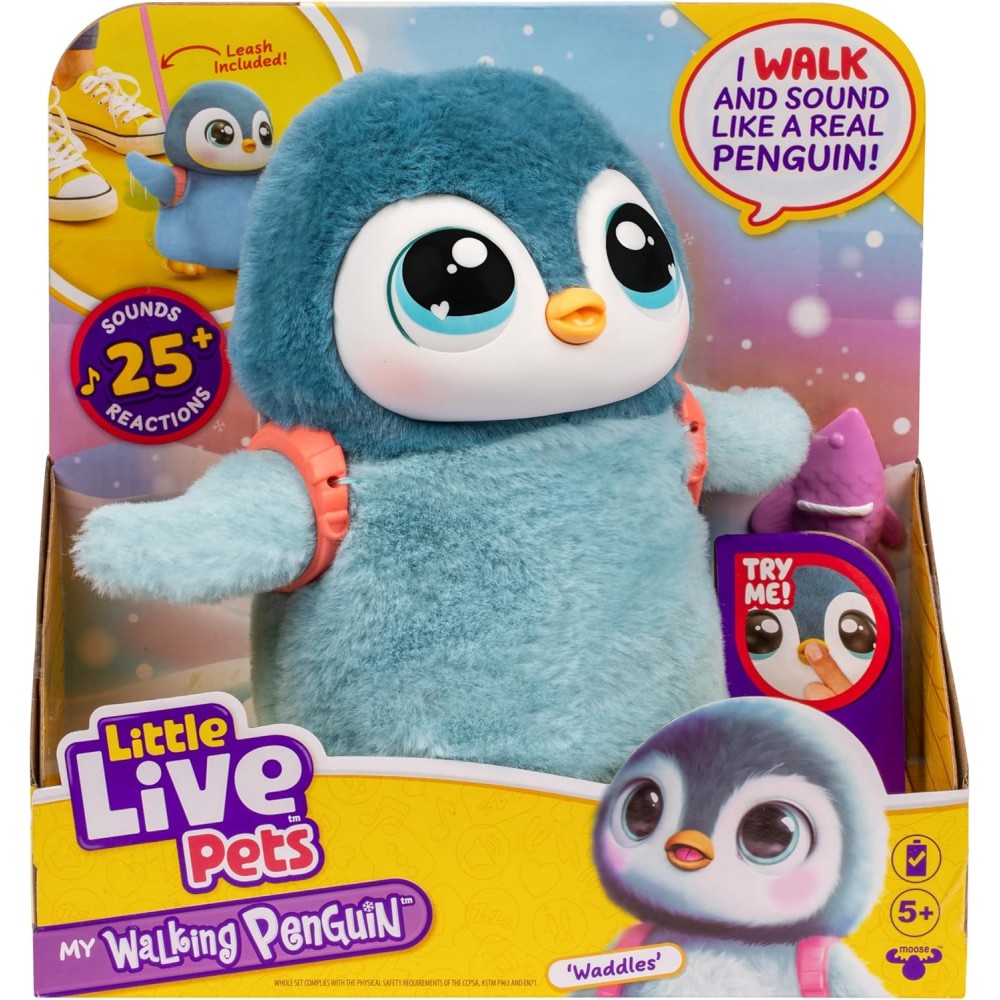 Little Live Pets My Walking Penguin - Waddles: Interactive, Cuddly Penguin Toy for Kids