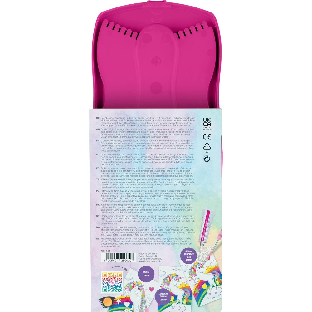 Faber-Castell Connector Paint Box 12 Colours - Unicorn Design
