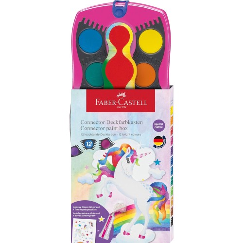 Faber-Castell Connector Paint Box 12 Colours - Unicorn Design