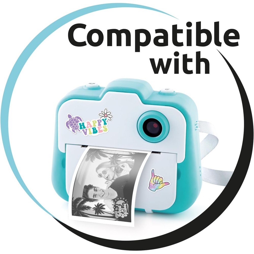 Instant Print Camera Refill Kit with Colour Special Papers - White Paper/Stickers