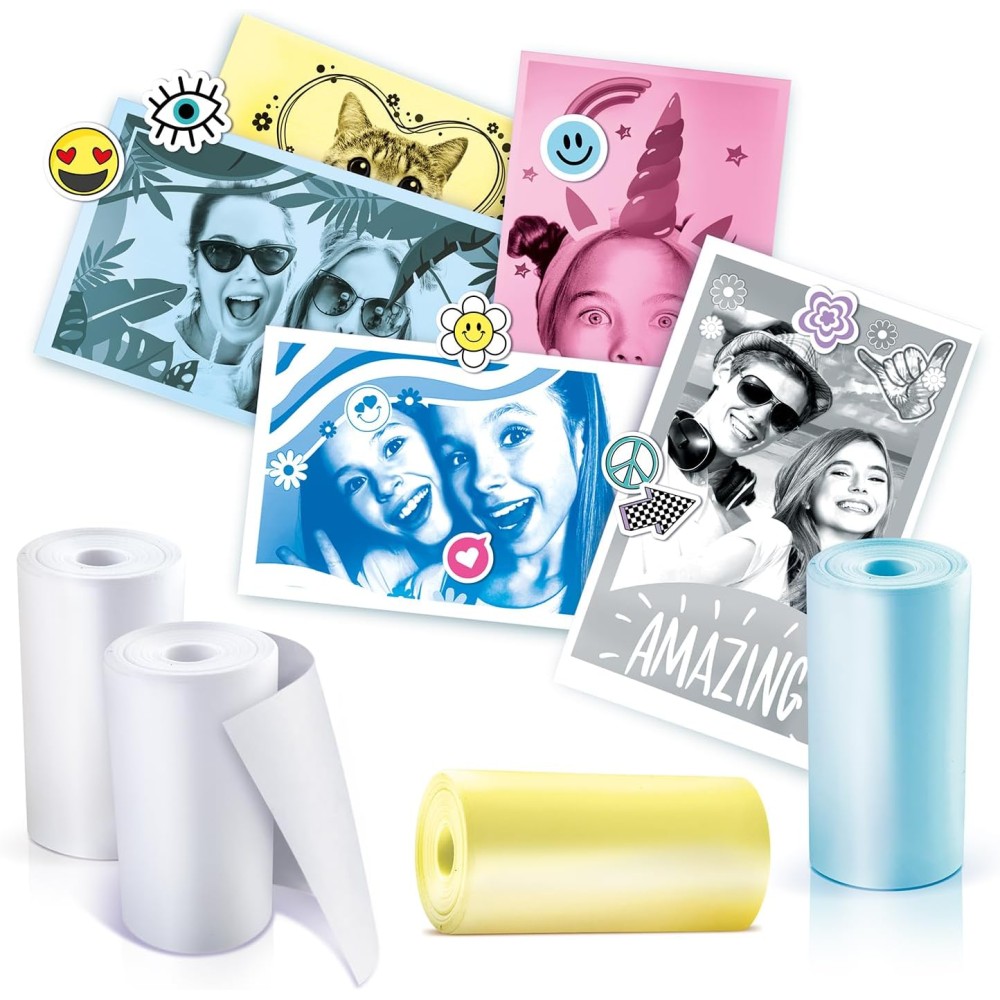 Instant Print Camera Refill Kit with Colour Special Papers - White Paper/Stickers