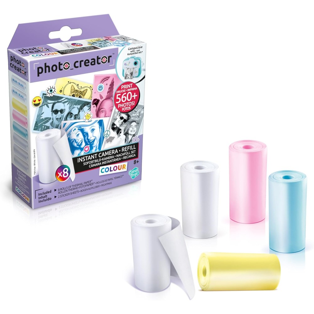 Instant Print Camera Refill Kit with Colour Special Papers - White Paper/Stickers