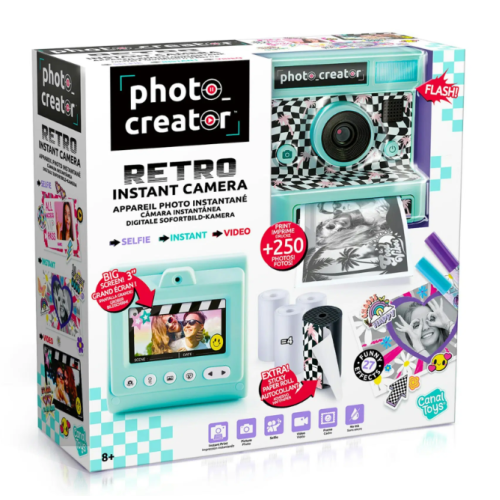 Photo Creator Retro Instant Camera - 12MP Digital Camera with Instant Printing