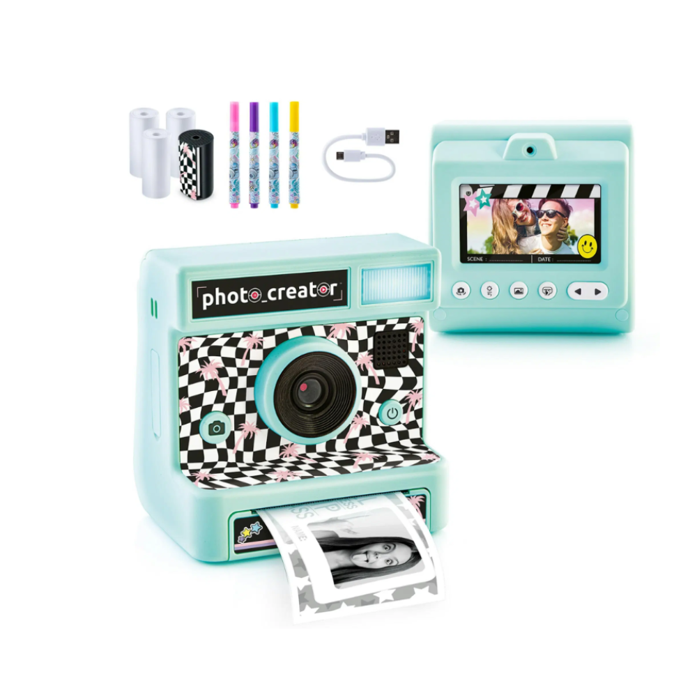 Photo Creator Retro Instant Camera - 12MP Digital Camera with Instant Printing