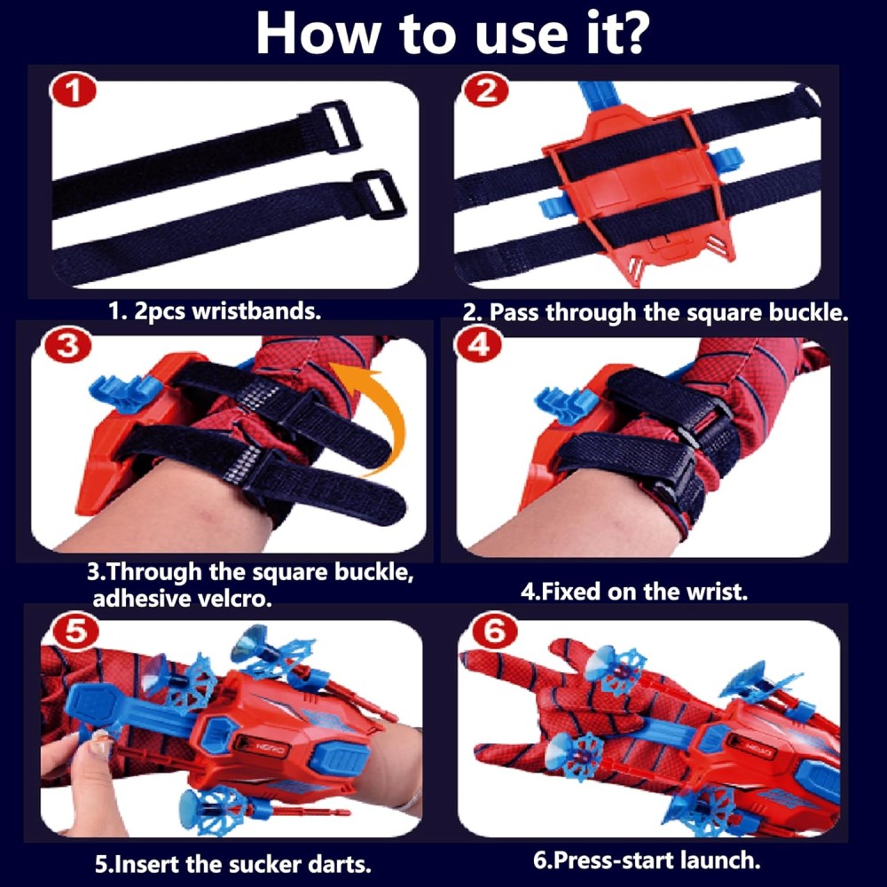 Spider Web Shooters for Kids | 2024 Updated Web Shooters with 2 Launch Ports