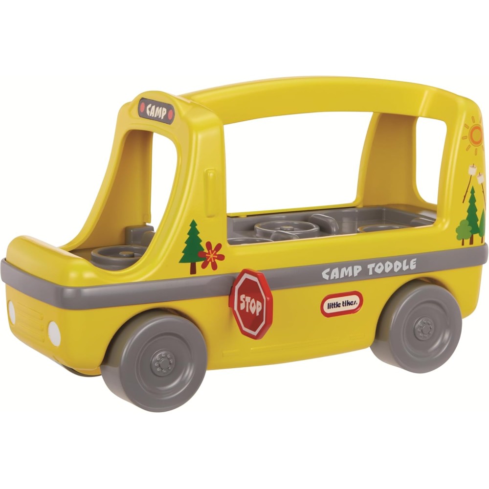 Little Tikes Toddle Tots Camp Toddle Bus | Playset with Bus & 3 Figures