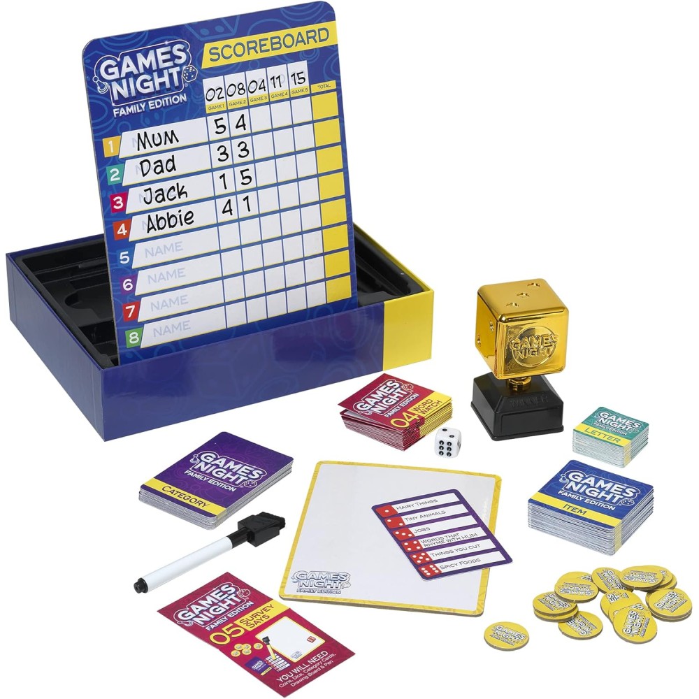 IDEAL | Games Night - Family Edition | 15 Fun Games for Family Game Night
