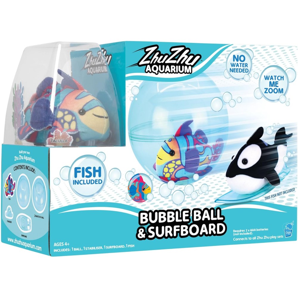 John Adams Zhu Zhu Pets | Zhu Zhu Aquarium Bubble Ball & Surfboard Starter Playset WITH Fish