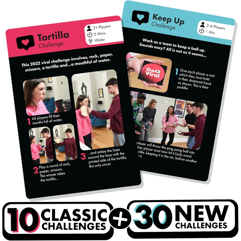 IDEAL Go Viral: The Social Media Party Game | 40 Epic Challenges for Families and Friends